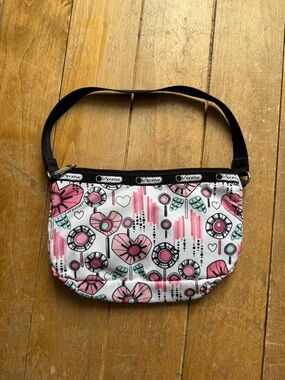 LeSportsac Pink and White Patterned Shoulder Bag
